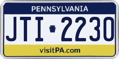 PA license plate JTI2230