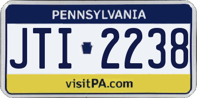 PA license plate JTI2238