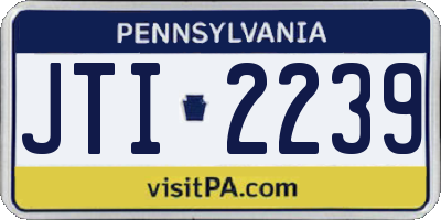 PA license plate JTI2239