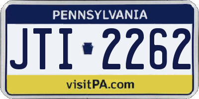 PA license plate JTI2262