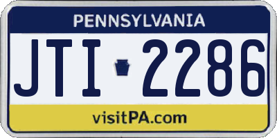 PA license plate JTI2286