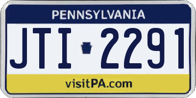 PA license plate JTI2291