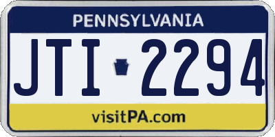 PA license plate JTI2294