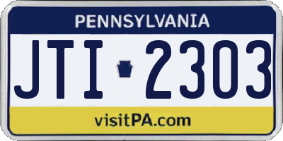 PA license plate JTI2303