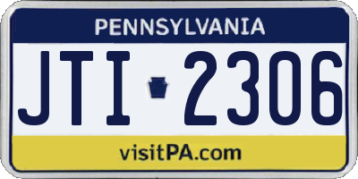 PA license plate JTI2306