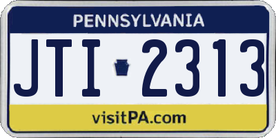 PA license plate JTI2313