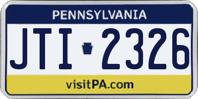 PA license plate JTI2326