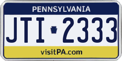 PA license plate JTI2333