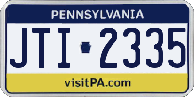 PA license plate JTI2335