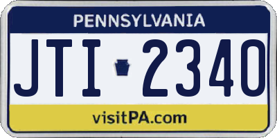 PA license plate JTI2340