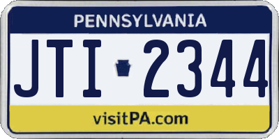 PA license plate JTI2344