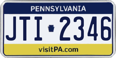 PA license plate JTI2346