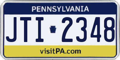 PA license plate JTI2348