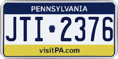 PA license plate JTI2376