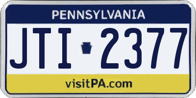 PA license plate JTI2377