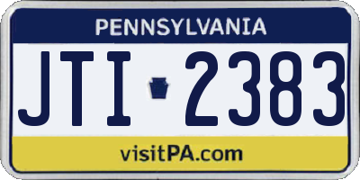 PA license plate JTI2383