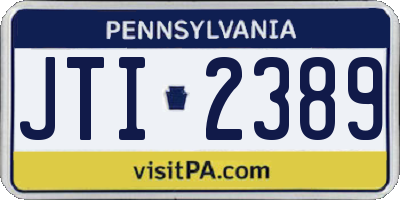 PA license plate JTI2389