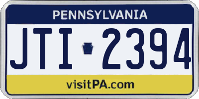 PA license plate JTI2394