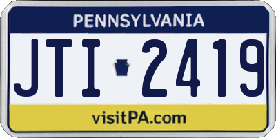 PA license plate JTI2419