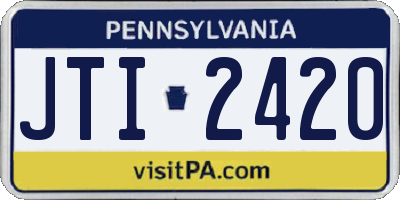 PA license plate JTI2420