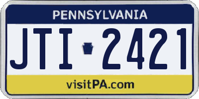 PA license plate JTI2421