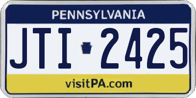 PA license plate JTI2425