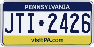 PA license plate JTI2426