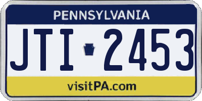 PA license plate JTI2453