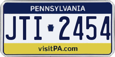 PA license plate JTI2454