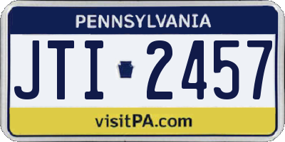 PA license plate JTI2457