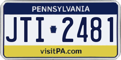 PA license plate JTI2481