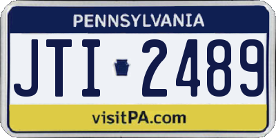 PA license plate JTI2489