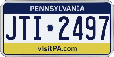 PA license plate JTI2497