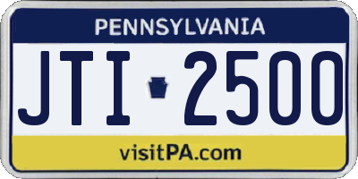 PA license plate JTI2500