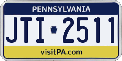 PA license plate JTI2511