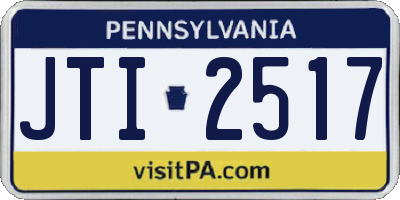 PA license plate JTI2517