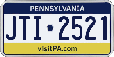 PA license plate JTI2521