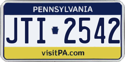 PA license plate JTI2542