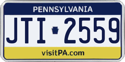 PA license plate JTI2559