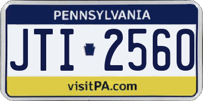 PA license plate JTI2560