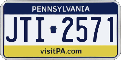 PA license plate JTI2571