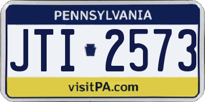 PA license plate JTI2573