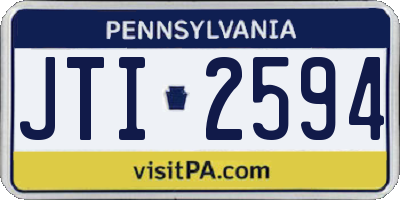 PA license plate JTI2594