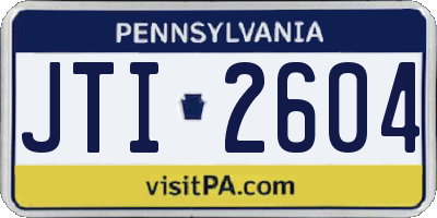 PA license plate JTI2604