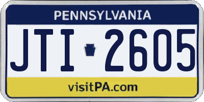 PA license plate JTI2605