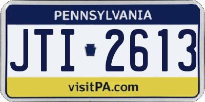 PA license plate JTI2613
