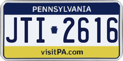 PA license plate JTI2616
