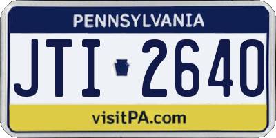 PA license plate JTI2640