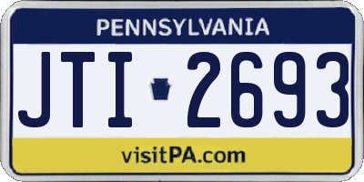 PA license plate JTI2693