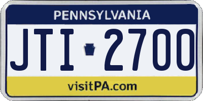 PA license plate JTI2700